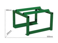 Supporto di stoccaggio orizzontale in metallo Carvel 600x600x380mm per un fusto da 220lt