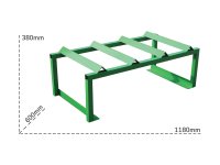 Supporto di stoccaggio orizzontale in metallo Carvel 1180x600x380 mm per 2 fusti da 220lt