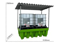 Vasca di raccolta per cisterne Carvel 3100x2150x2500mm con tettoia, capacità 1400lt