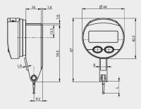 Comparatore digitale IP65 a leva 12,5mm