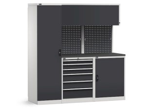 Arredo modulare per officina Fami GARAGE095 con piano gommato, 1940x640x2000mm