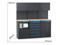 Arredo officina Fami Garage 391 G10 1824mm con armadio, cassettiera e modulo di servizio