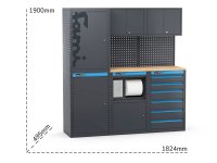 Arredo officina Fami Garage 391 G09 1824mm con 2 armadi, cassettiera e modulo di servizio