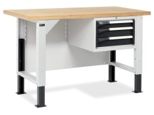 Banco da lavoro regolabile Fami Master BR 150cm piano in legno e 3 cassetti