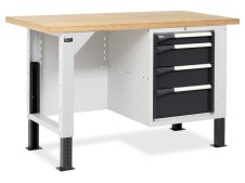 Banco da lavoro regolabile Fami Master BR 150cm piano in legno e 4 cassetti