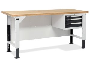 Banco da lavoro regolabile Fami Master BR 200cm piano in legno e 3 cassetti