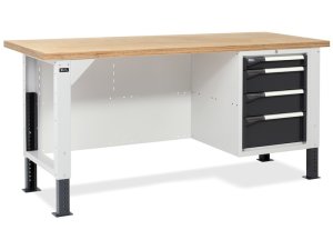 Banco da lavoro regolabile Fami Master BR 200cm piano in legno e 4 cassetti