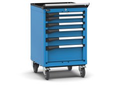Carrello portautensili Fami Master con 6 cassetti per materiali voluminosi blu, 561x573x922mm