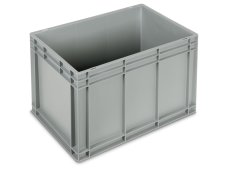 Cassetta in plastica Fami Euro Box 600x400x423mm con maniglie chiuse e fondo liscio