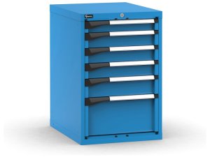 Cassettiera da banco Fami Master blu con 6 grandi cassetti regolabili 561x726x850mm