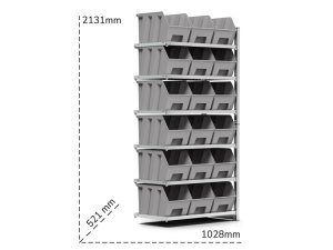 Scaffalatura aggiuntiva Fami ST1054, attacco a struttura ST1053 con 18 contenitori misura 4A5