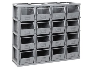 Scaffalatura monoblocco porta minuteria Fami 1025x355x885mm con 16 contenitori