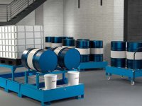 Vasca di raccolta in acciaio Fami ECO1305 per il contenimento liquidi, capacità 1000lt