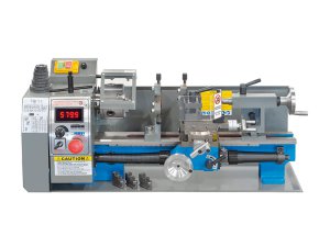 Tornio parallelo da banco Fervi 0506 per metalli con avanzamenti automatici longitudinali, 0,6kW