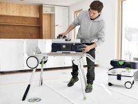 Sega circolare da banco Festool CSC SYS 50 EBI-Basic-Set a batteria con carrello