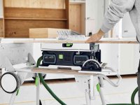 Sega circolare da banco Festool CSC SYS 50 EBI-Basic-Set a batteria con carrello