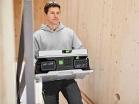 Sega circolare da banco Festool CSC SYS 50 EBI-Basic-Set a batteria con carrello