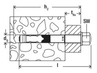 Ancorante ad espansione Fischer FH II-S 18x con vite a testa esagonale (20pz)