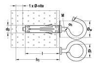 Tassello in acciaio SBS 9/3 con occhiolo chiuso Ø 14mm (50pz)