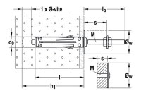 Tassello in acciaio SBS 9/5 con vite doppia M 5 40mm (50pz)