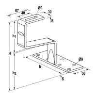 Gancio tegola fisso GT in acciaio inox A2 Fischer (10pz)