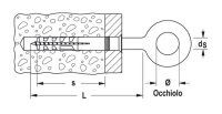 Occhiolo GS 8-10 ø22 in acciaio con filettatura legno (20pz)