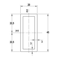 Profilo rettangolare Fischer 6 mt in alluminio REP AL 45x20x3