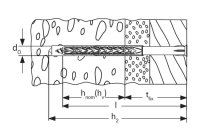 Tassello prolungato in nylon SXRL T 8mm con vite montata torx (50pz)