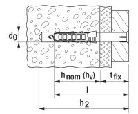 Tassello prolungato Fischer in nylon SXR WZ LS 6x60mm con vite pozidriv (50pz)