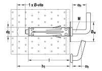 Tassello SB 12/10 gancio piatto regolabile con vite (25pz)