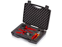 Knipex set 3 utensili per il fotovoltaico con crimpatrice, cesoia e spelacavi 1,5-6mm² in valigetta