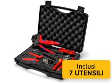 Knipex set 7 utensili settore fotovoltaico per connettori cavi solari MC4 4-10mm² in valigetta