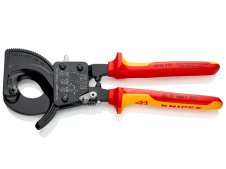 Knipex cesoia cremagliera a cricchetto con impugnatura isolata per taglio cavi, 250 mm