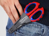 Knipex forbici da elettricista lame dritte con punto di crimpaggio, 160 mm