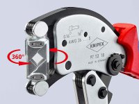 Knipex Twistor16 pinza crimpatrice automatica testa girevole, 0.14-16 mm²