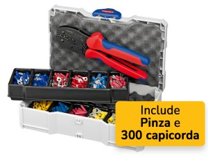 Knipex cassetta con pinza crimpatrice PreciForce ed assortimento 300 capicorda