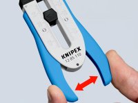 Knipex spelacavi con battuta regolabile per cavi a fibre ottiche, 190mm