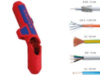 Knipex utensile spelacavi ErgoStrip per cavi coassiali, dati e tondi