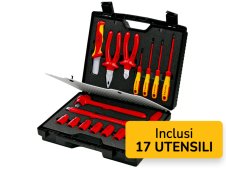 Knipex set 17 utensili di sicurezza per lavori sugli impianti elettrici in valigetta