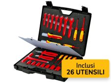 Knipex set 26 utensili di sicurezza per lavori sugli impianti elettrici in valigetta