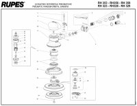 Levigatrice palmare pneumatica Rupes RH356 Skorpio III senza aspirazione orbita 6mm