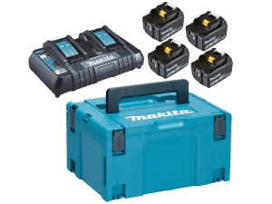 Energy Kit Makita LXT con 4 batterie 18V 5.0Ah, caricabatterie doppio in valigetta