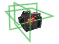 Kit livella laser Milwaukee M12 3PL a 3 linee verdi con accessori