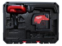 Livella laser Milwaukee M12 CLLP a 2 linee con piombo, raggio verde