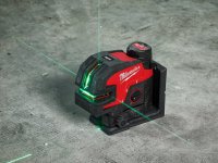 Livella laser Milwaukee M12 CLL4P a raggio verde con 2 linee con 4 punti piombo, portata 38 metri