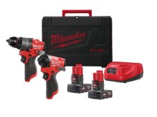 Kit Milwaukee 12V Trapano FPD2 + Avvitatore impulsi FID2 con 2 batterie 4ah e caricabatterie