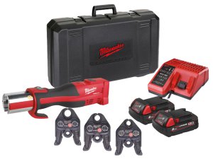 Pressatrice idraulica compatta Milwaukee M18 BLHPT in kit con ganasce TH 16-26