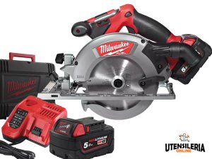 Sega circolare Milwaukee M18 CCS55-502X con 2 batterie 5.0Ah in valigetta