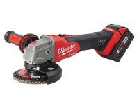 Smerigliatrice angolare Milwaukee M18 Fuel FSAG125 125mm con 2 batterie, valigetta e 95 accessori