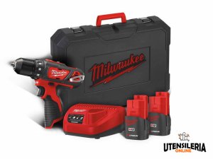 Trapano avvitatore 12V Milwaukee BDD-153C in Kit con 3 Batterie 1.5Ah